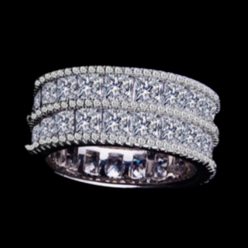 STERLING SILVER CUBIC ZIRCONIA ETERNITY RING
